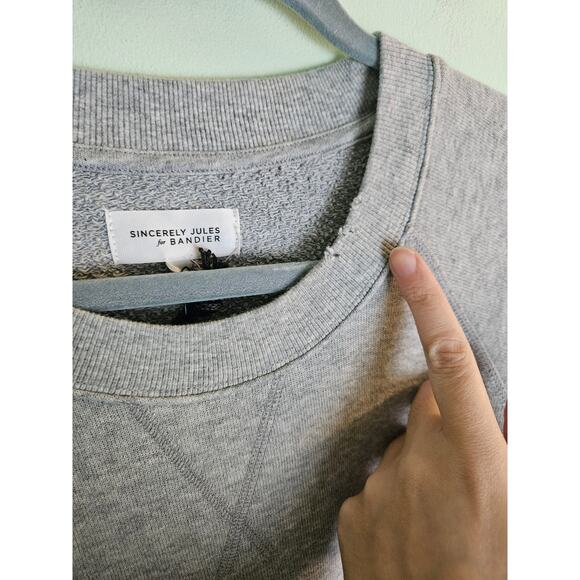 Bandier x Sincerely Jules The Juniper Sweatshirt Vintage Heather Grey Medium - Picture 7 of 15